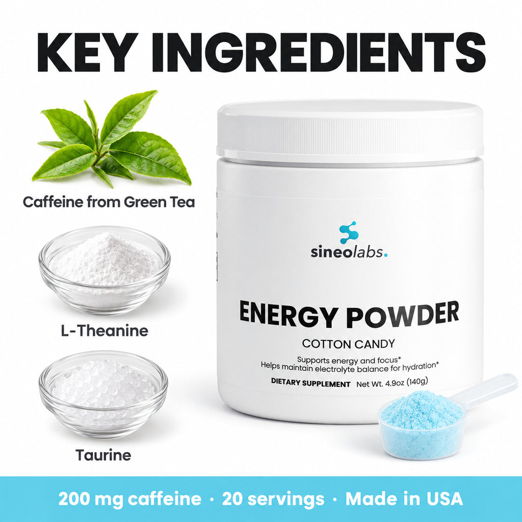 Energy Powder, 200mg Caffeine, Cotton Candy: Caffeine from Green Tea, L-Theanine, Taurine