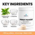 Energy Powder, 200mg Caffeine, Melon Creamsicle: Caffeine from Green Tea, L-Theanine, Taurine, Potassium