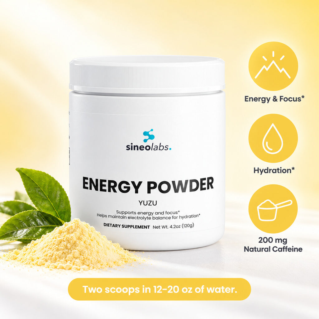 Energy Powder, 200mg Caffeine, Yuzu: Energy & Focus, Hydration, 200 mg Natural Caffeine