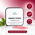 Energy Oral Strips, 50mg Caffeine, Cranberry: Energy & Focus, Dissolves on Tongue, 30 Oral Strips