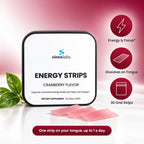 Energy Oral Strips, 50mg Caffeine, Cranberry: Energy & Focus, Dissolves on Tongue, 30 Oral Strips
