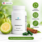 Garcinia & CLA Capsules with MCT Oil: Healthy Metabolism, Caffeine-Free, 90 Capsules