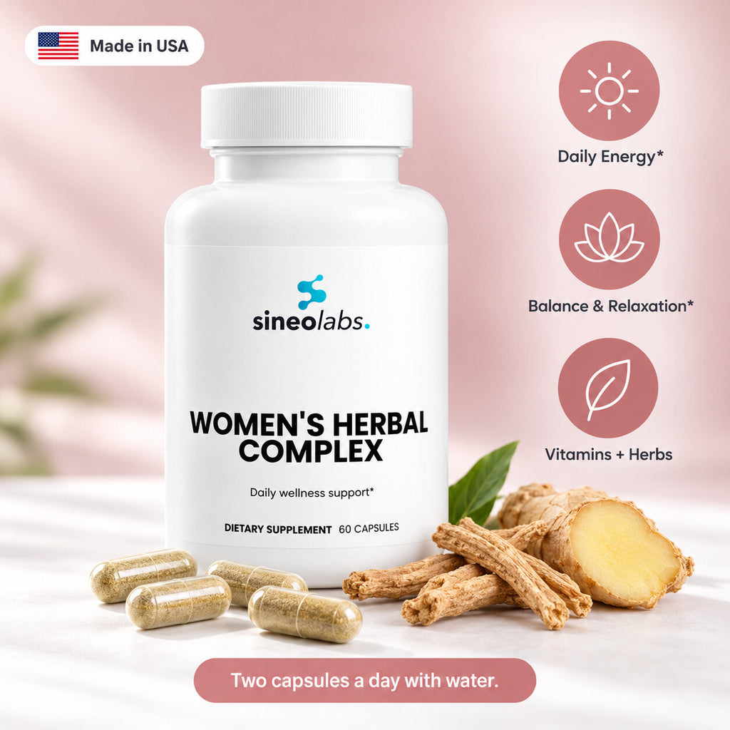 Women's Herbal Complex with Maca & Dong Quai: Daily Energy, Balance & Relaxation, Vitamins + Herbs