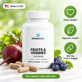 Fruits and Veggies Capsules with Beet & Blueberry: Heart Health, Digestive Health, 600 mg Fruit & Veggie