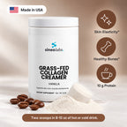 Grass-Fed Collagen Creamer with MCT, Vanilla: Skin Elasticity, Healthy Bones, 10 g Protein