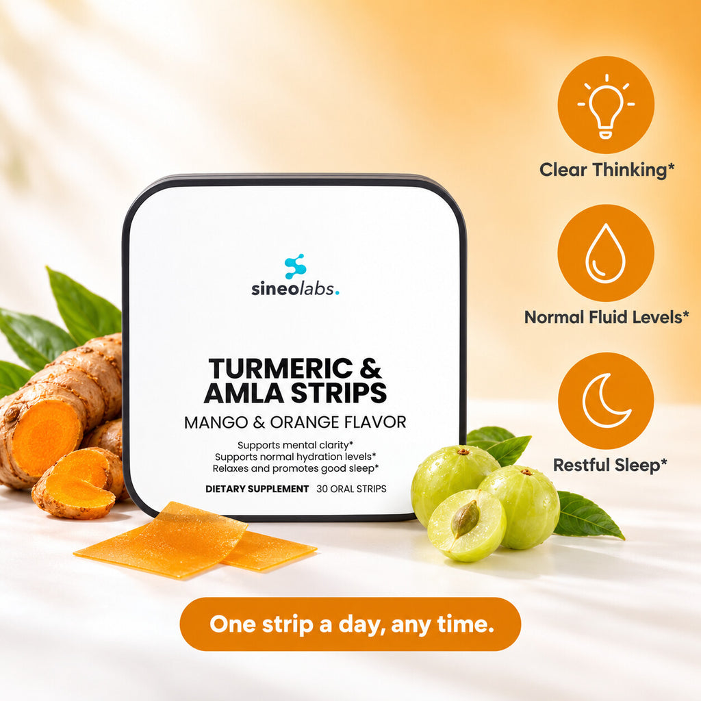 Turmeric & Amla Herbal Oral Strips, Mango Orange: Clear Thinking, Normal Fluid Levels, Restful Sleep
