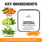 Turmeric & Amla Herbal Oral Strips, Mango Orange: Turmeric, Amla, Andrographis