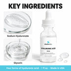 Hyaluronic Acid Face Serum with Four Types of HA: Sodium Hyaluronate, Glycerin