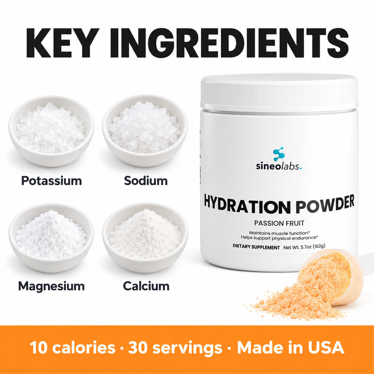 Electrolyte Hydration Powder, Passion Fruit: Potassium, Sodium, Magnesium, Calcium
