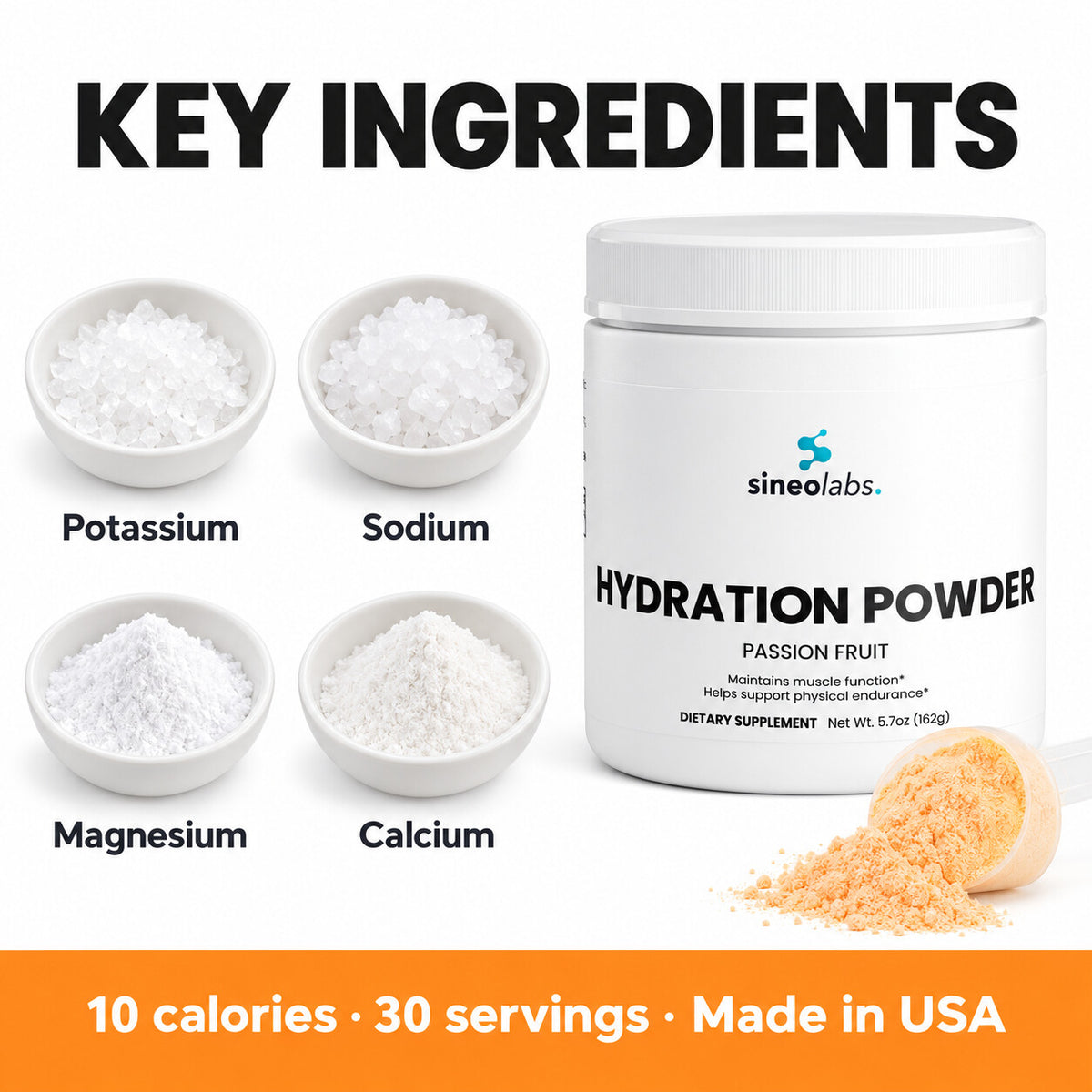 Electrolyte Hydration Powder, Passion Fruit: Potassium, Sodium, Magnesium, Calcium
