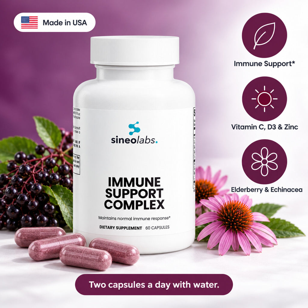 Immune Support Complex with Elderberry & Vitamin C: Immune Support, Vitamin C, D3 & Zinc, Elderberry & Echinacea