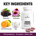 Immune Support Complex with Elderberry & Vitamin C: Elderberry, Echinacea, Citrus Bioflavonoids, Zinc