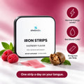 Iron Oral Strips 19mg with Folate 400mcg, Raspberry: Normal Energy Levels, Red Blood Cells, 19 mg Iron per Strip