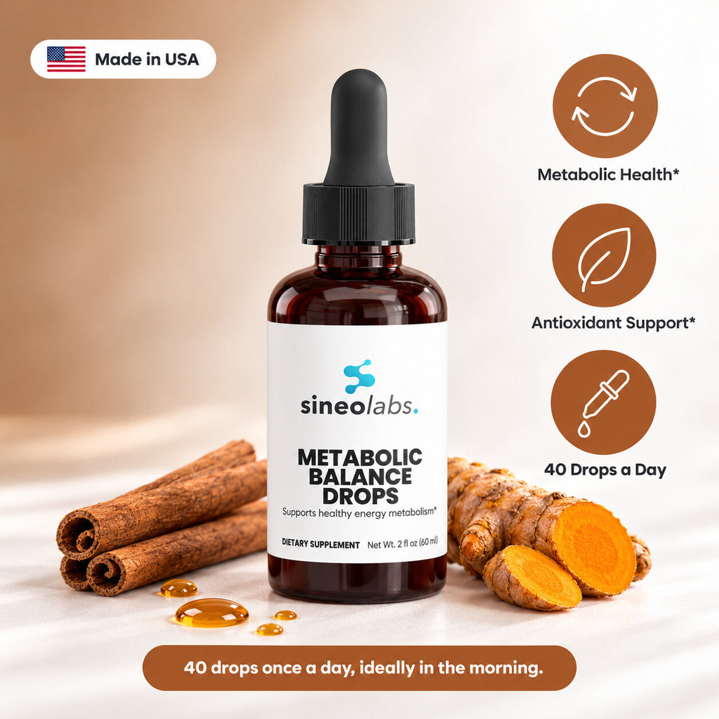 Metabolic Balance Drops with Cinnamon & Turmeric: Metabolic Health, Antioxidant Support, 40 Drops a Day