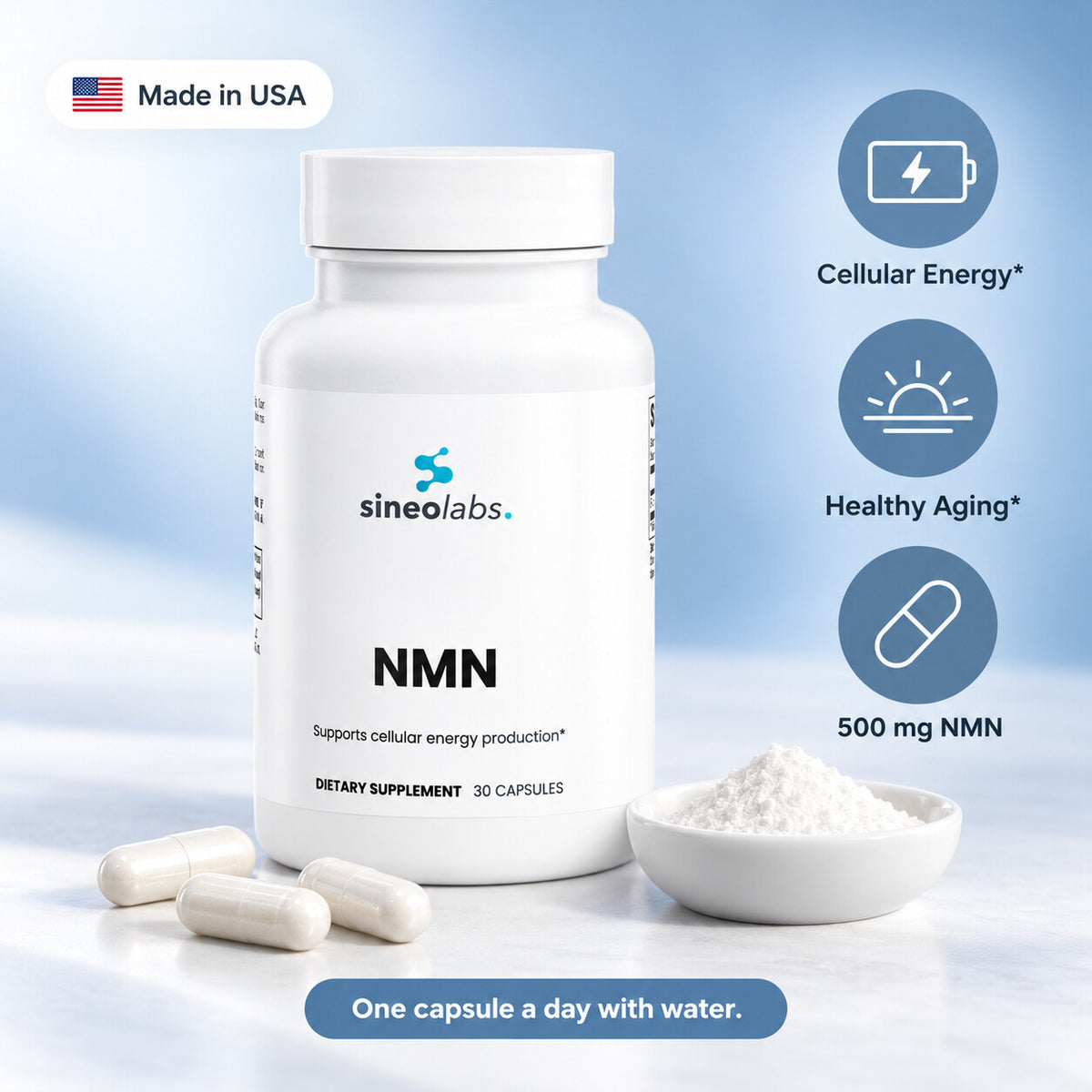NMN Capsules 500mg: Cellular Energy, Healthy Aging, 500 mg NMN