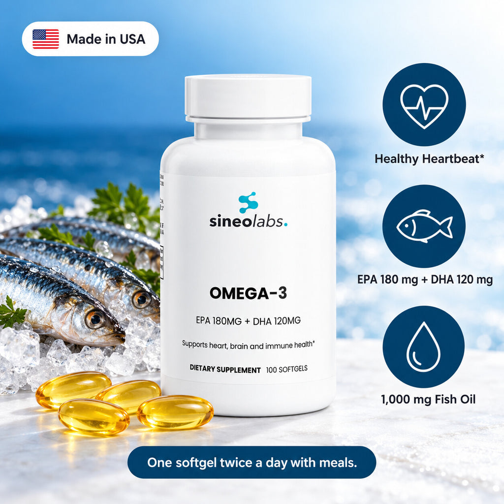 Omega-3 Fish Oil Softgels, EPA 180mg + DHA 120mg: Healthy Heartbeat, EPA 180 mg + DHA 120 mg, 1,000 mg Fish Oil