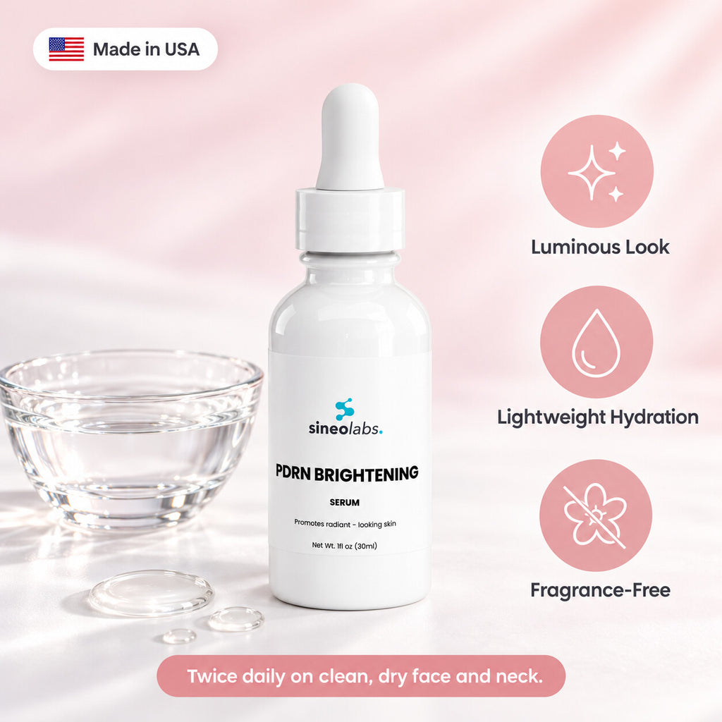 PDRN Brightening Serum with Acetyl Hexapeptide-8: Luminous Look, Lightweight Hydration, Fragrance-Free