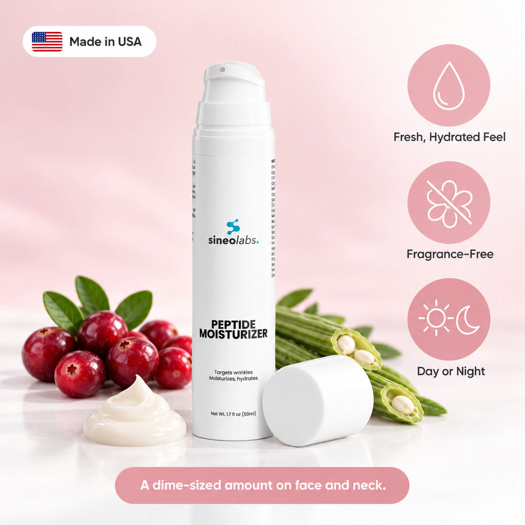 Peptide Moisturizer with Cranberry Extract: Fresh, Hydrated Feel, Fragrance-Free, Day or Night