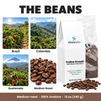 Praline Smooth Medium Roast Coffee, Whole Bean 12oz: Brazil, Colombia, Guatemala, Medium Roast