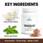 Pure3 100% Whey Isolate, 18g Protein, Chocolate: Whey Protein Isolate, Stevia Leaf Extract