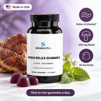 Reishi Relax Gummies with L-Theanine, Blackberry: Relax & Unwind, 200 mg Reishi, 30 Gummies