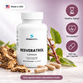 Resveratrol 50% 600mg Capsules, Trans-Resveratrol: Healthy Aging, Circulation, 600 mg per Capsule