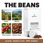 Rich Hazelnut Medium Roast Single-Serve Coffee Pods: Brazil, Mexico, 100% Arabica, Medium Roast