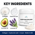 Sleep Plus Collagen Night Cream with Hyaluronic Acid: Collagen, Hyaluronic Acid, Avocado Oil, Lavender Oil