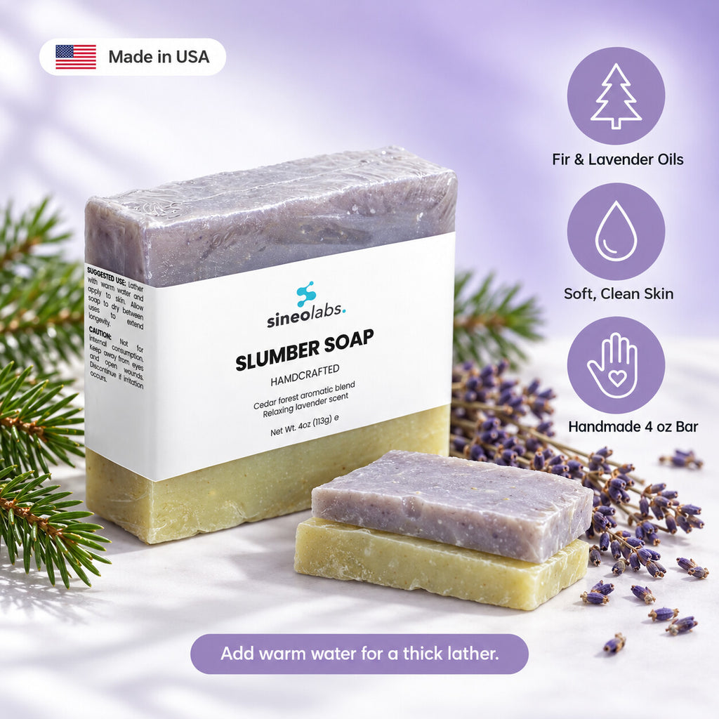 Slumber Soap Bar with Lavender & Fir Needle: Fir & Lavender Oils, Soft, Clean Skin, Handmade 4 oz Bar